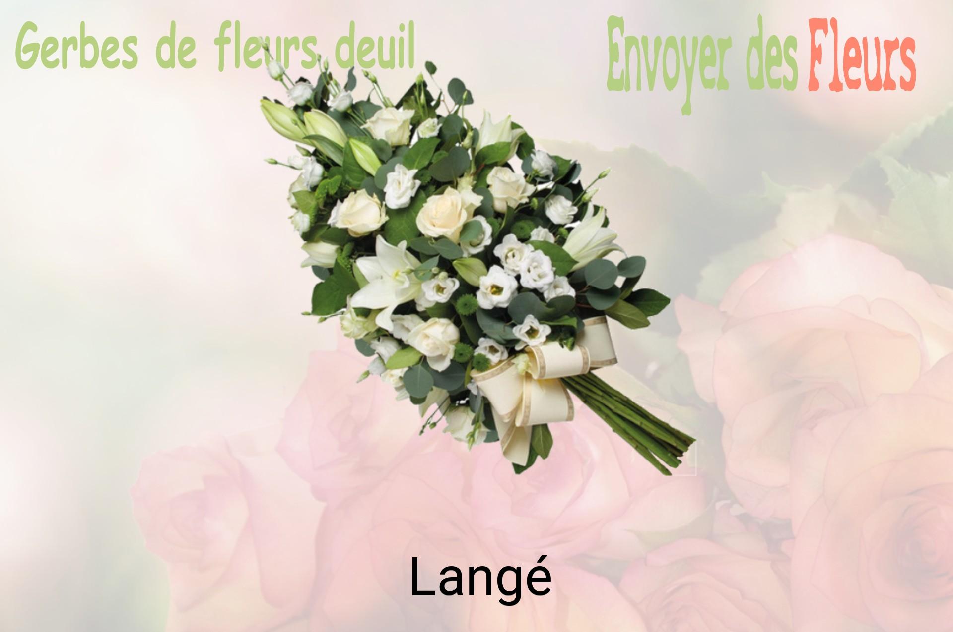 Gerbe de fleurs de deuil livrée à Langé